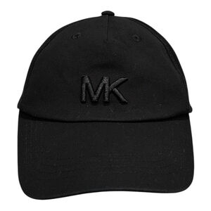 Michael Kors Hat Cap Baseball Strap Back Womens One Size Black MK Logo Twill